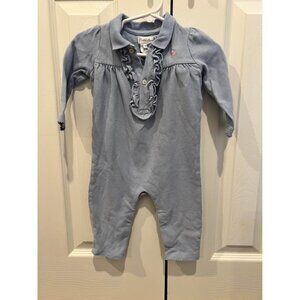 ralph lauren periwinkle blue longall with ruffle accent size 9 months